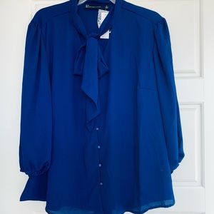New York & Company Royal Blue Size XL Blouse